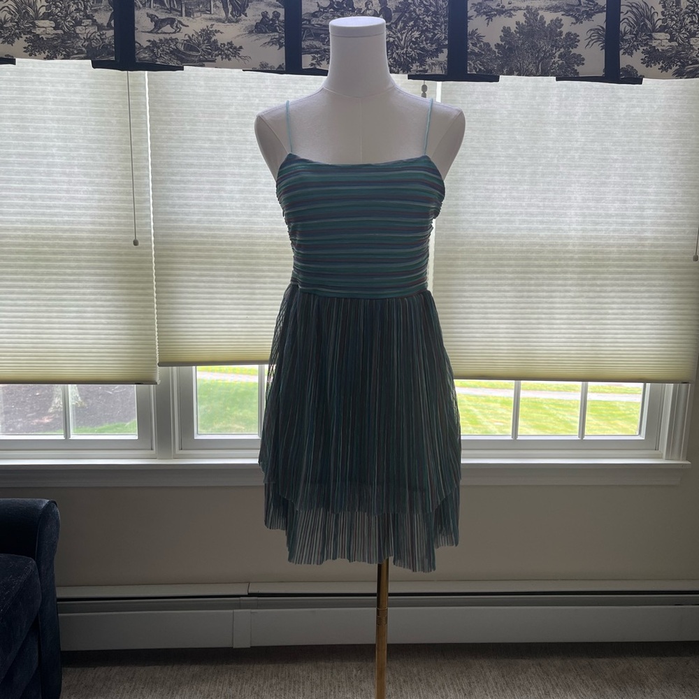 Striped multi colored Spaghetti Strap Dress